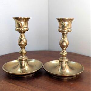 Vintage Solid Brass Candle Holders